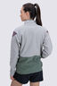Macpac Women's Originals Fleece Pullover, Wrought Iron/Duck green, hi-res