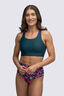 Macpac Women's Southshore Bikini Top, DeepTeal/Shatter Print, hi-res