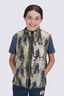 Macpac Kids' Pulsar Alpha Insulated Vest, Grape Leaf/Green Camo Print, hi-res