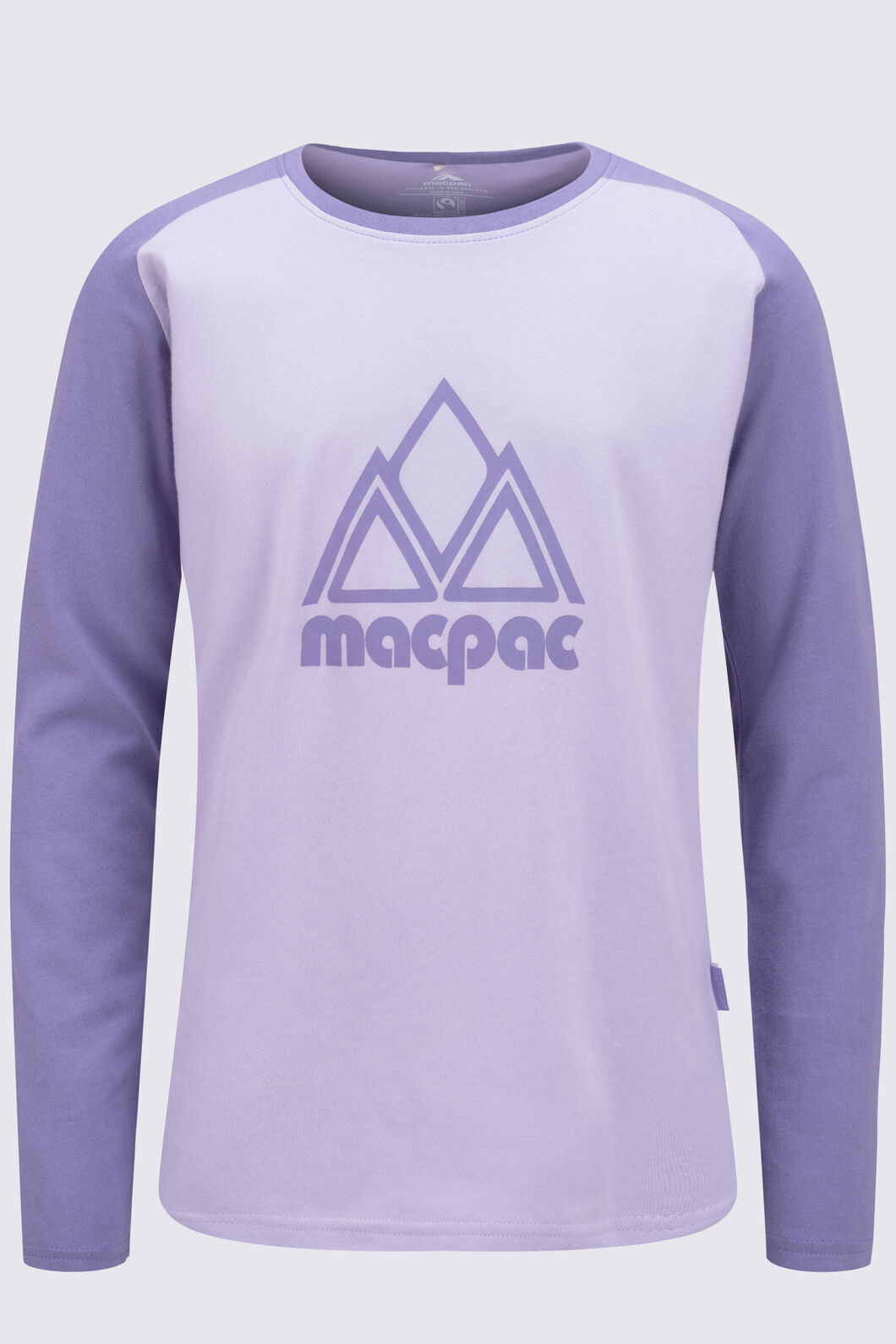 Macpac Kids' Vintage Fairtrade Organic Cotton Long Sleeve T-Shirt, Orchid Petal, hi-res