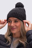Macpac Criss Cross Pom Pom Beanie, Black, hi-res