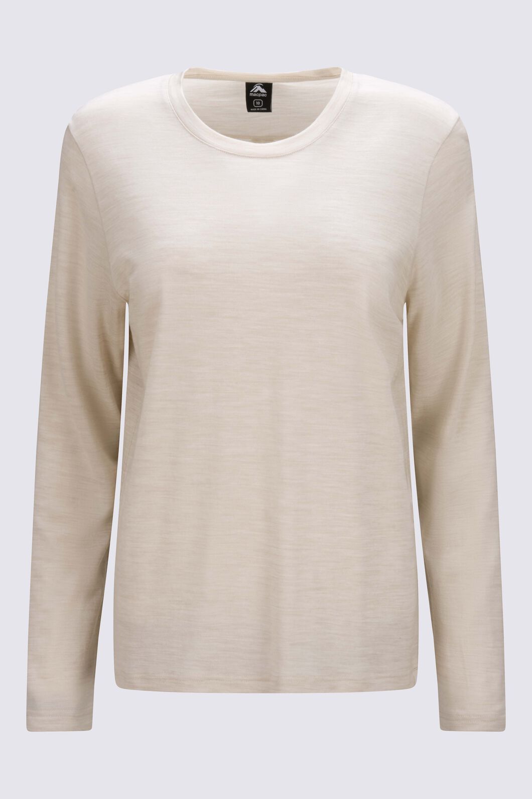 Macpac Women&rsquo;s Orton Merino Blend Long Sleeve Crew, French Oak Marle, hi-res
