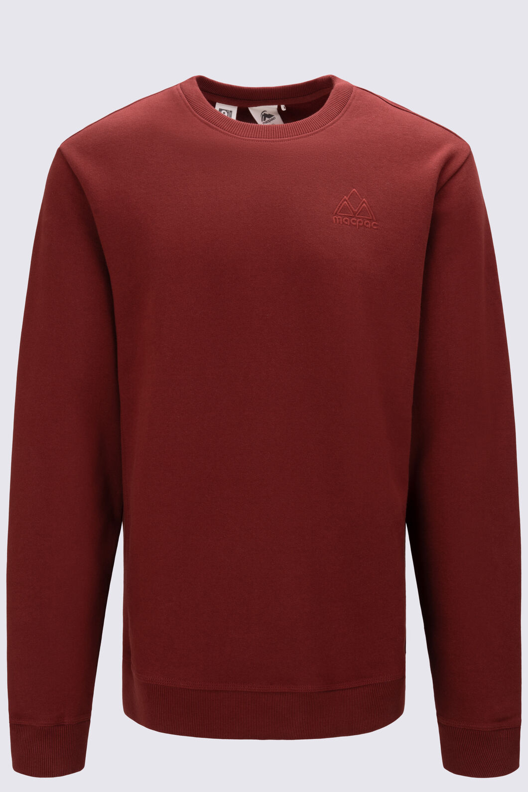 Macpac Men's Vintage Heavyweight Fairtrade Organic Crew, Fired Brick, hi-res