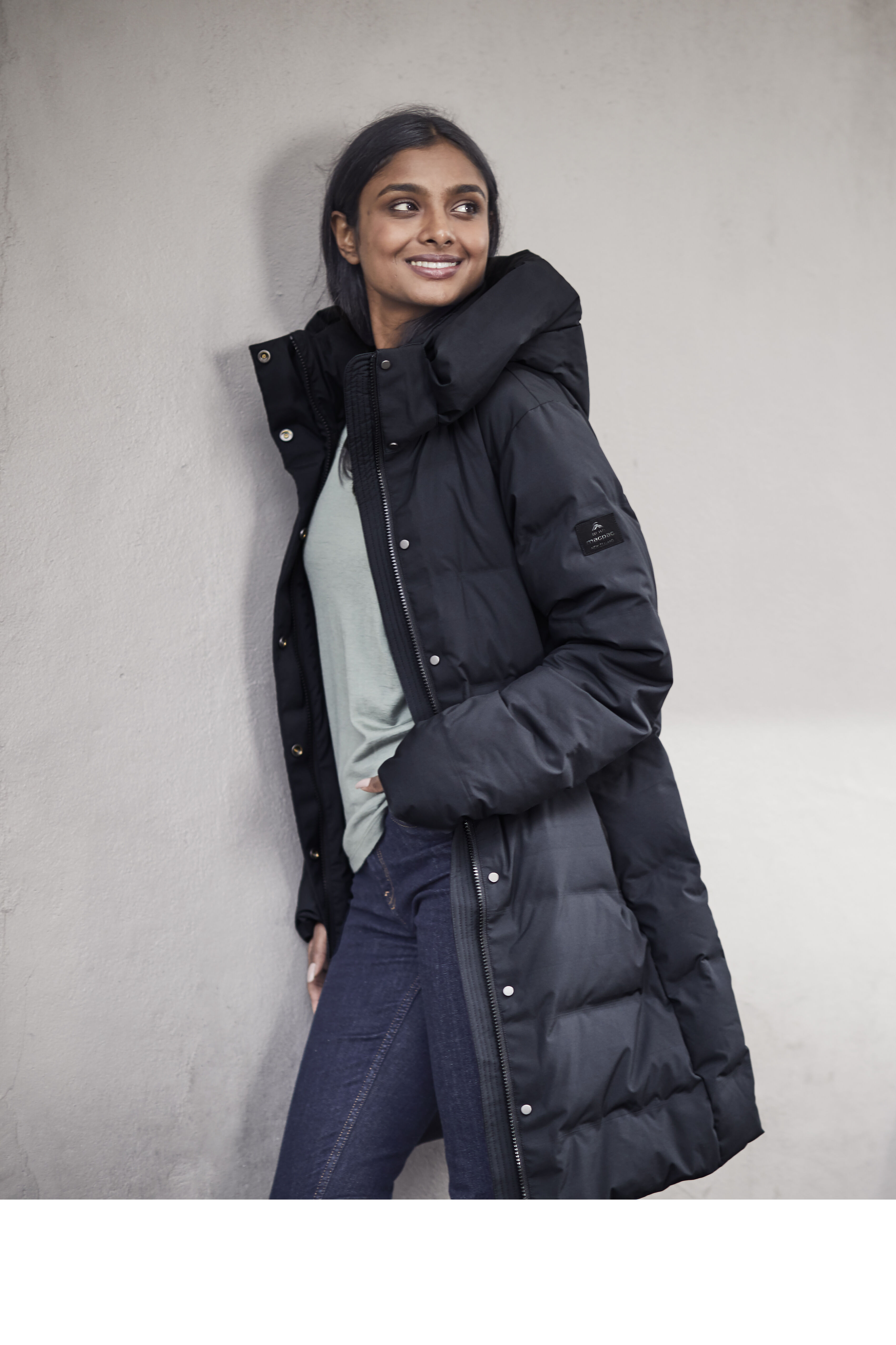 macpac long puffer jacket