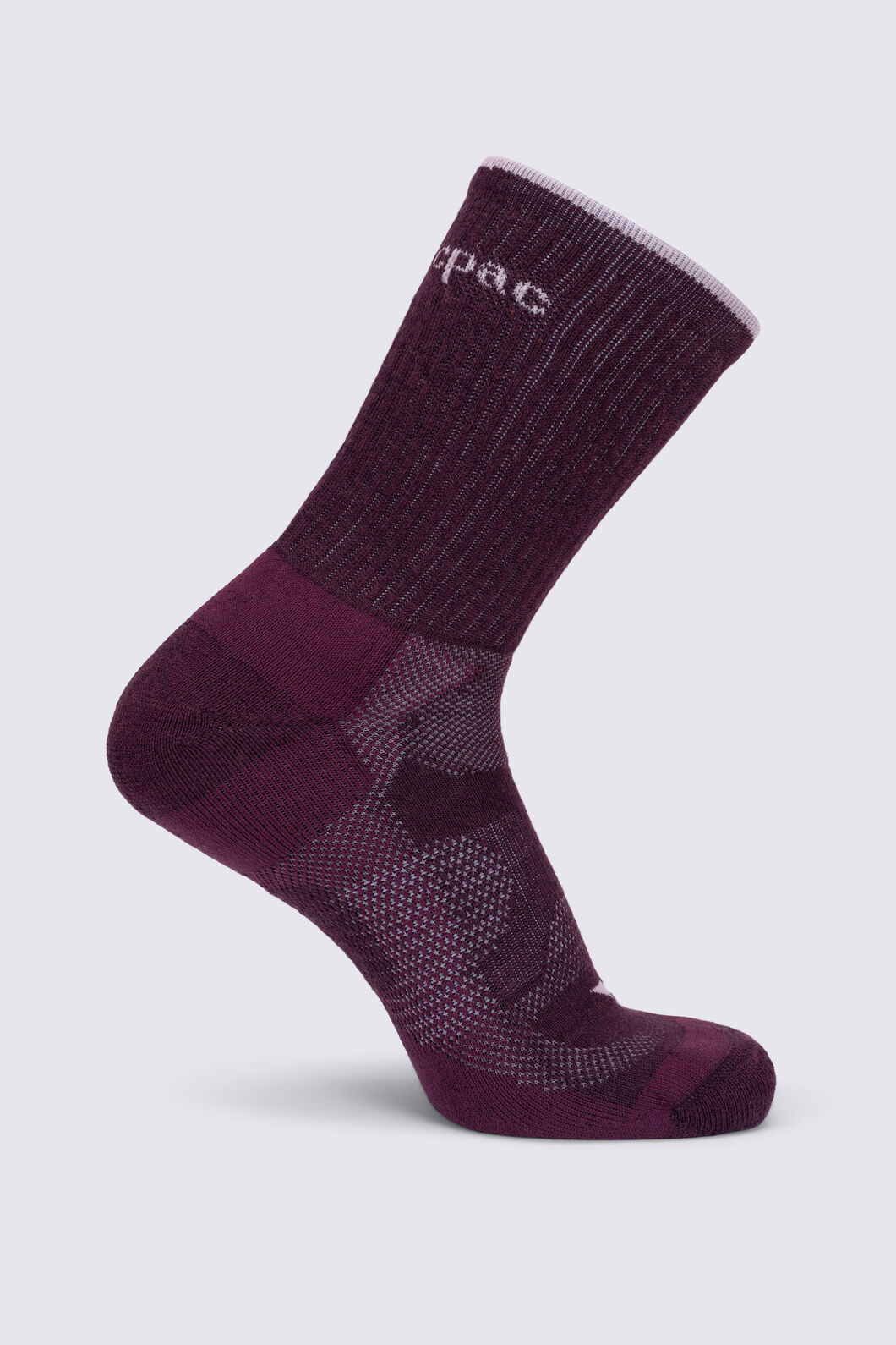 Macpac Merino Crew Sock, Winetasting/Crushed Berry, hi-res