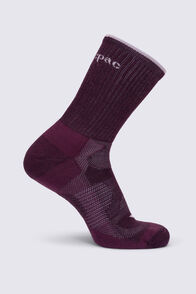 Macpac Merino Crew Sock, Winetasting/Crushed Berry, hi-res