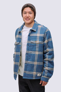 Macpac Men's Alma Fleece Lined Shirt, Vintage Indigo Check, hi-res