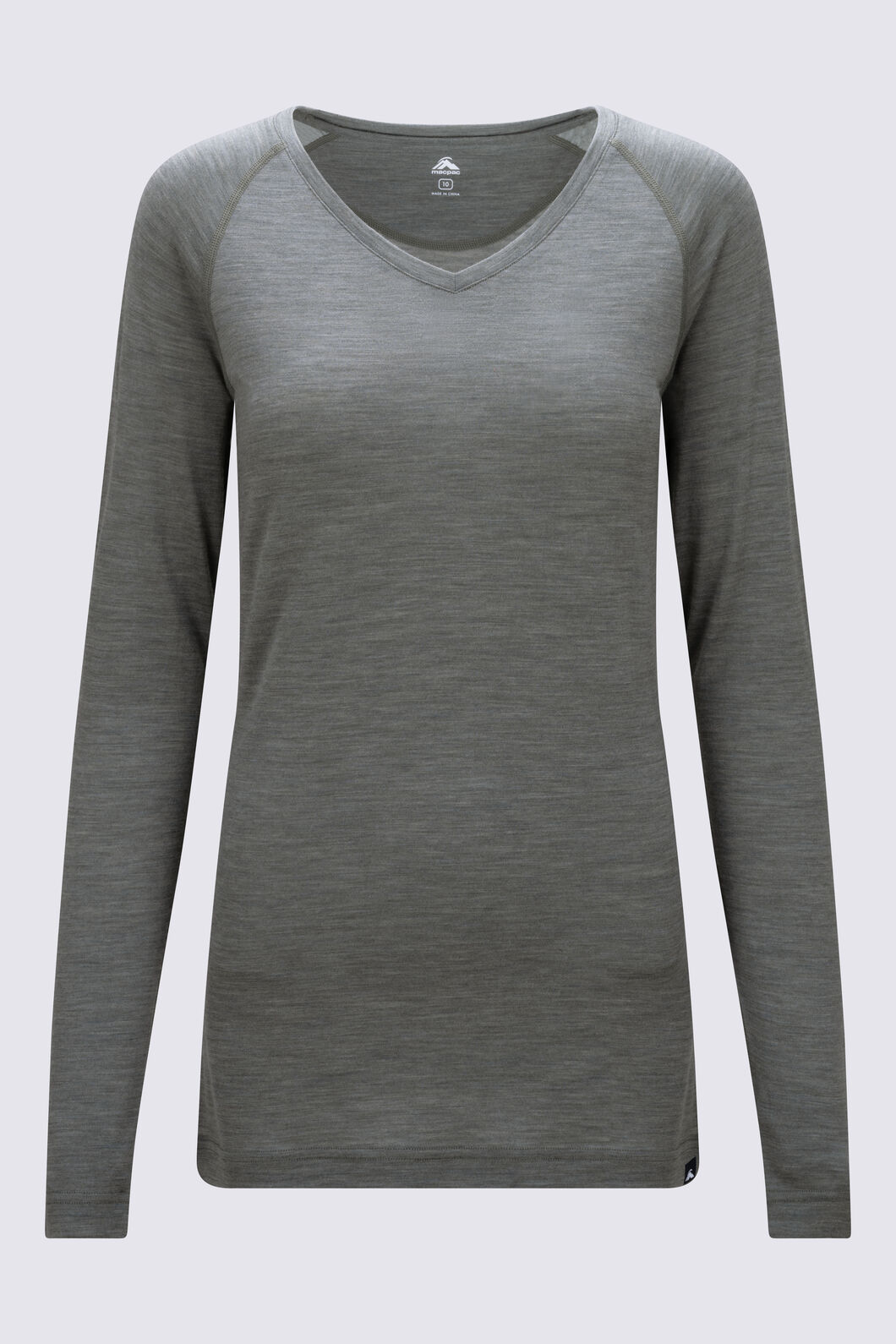 Macpac Women's 150 Merino V-Neck Top, Agave Marle, hi-res