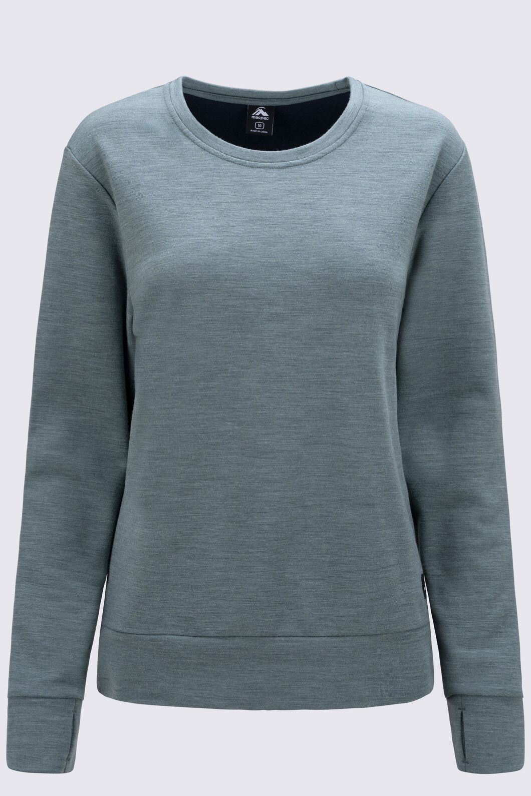 Macpac Women's 280 Merino Blend Long Sleeve Crew, Dark Forest Marle, hi-res