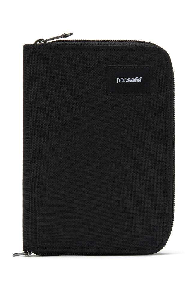 Pacsafe Pacsafe® RFIDsafe™ RFID Blocking Compact Travel Organiser, JET BLACK, view 1
