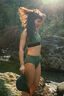 Macpac Women's Southshore Bikini Top, Black/Duck Green, hi-res