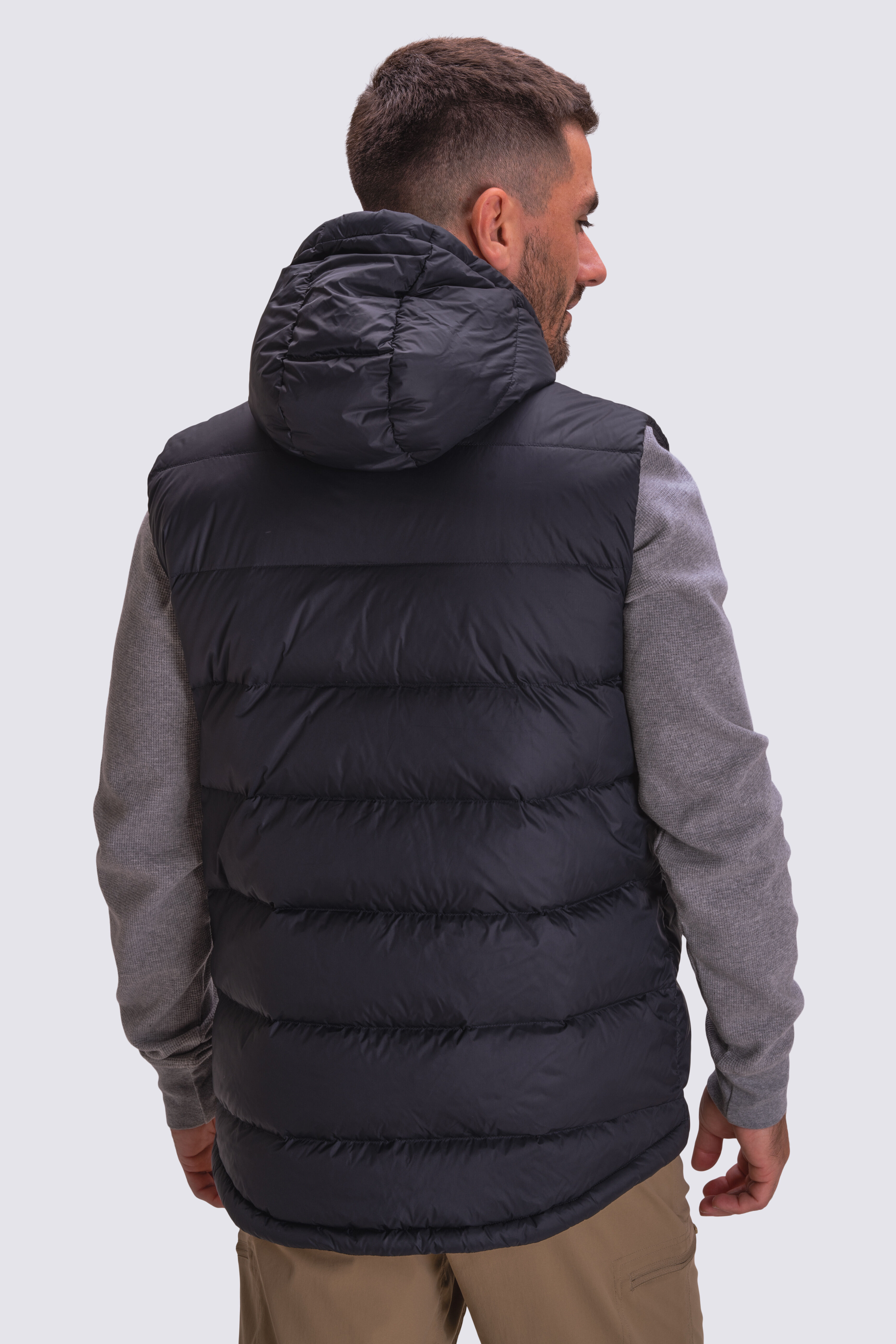 Mens down vest with hood sale