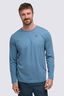 Macpac Men's Stamp Fairtrade Organic Cotton Long Sleeve T-Shirt, Captains Blue, hi-res