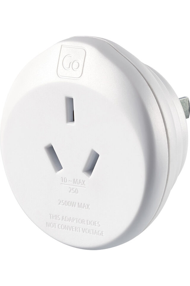Go Travel AUS and NZ to USA Adaptor, White, view 1