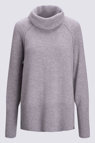Macpac Women's Kōwhai Merino Cowl Neck, Grey Marle, hi-res