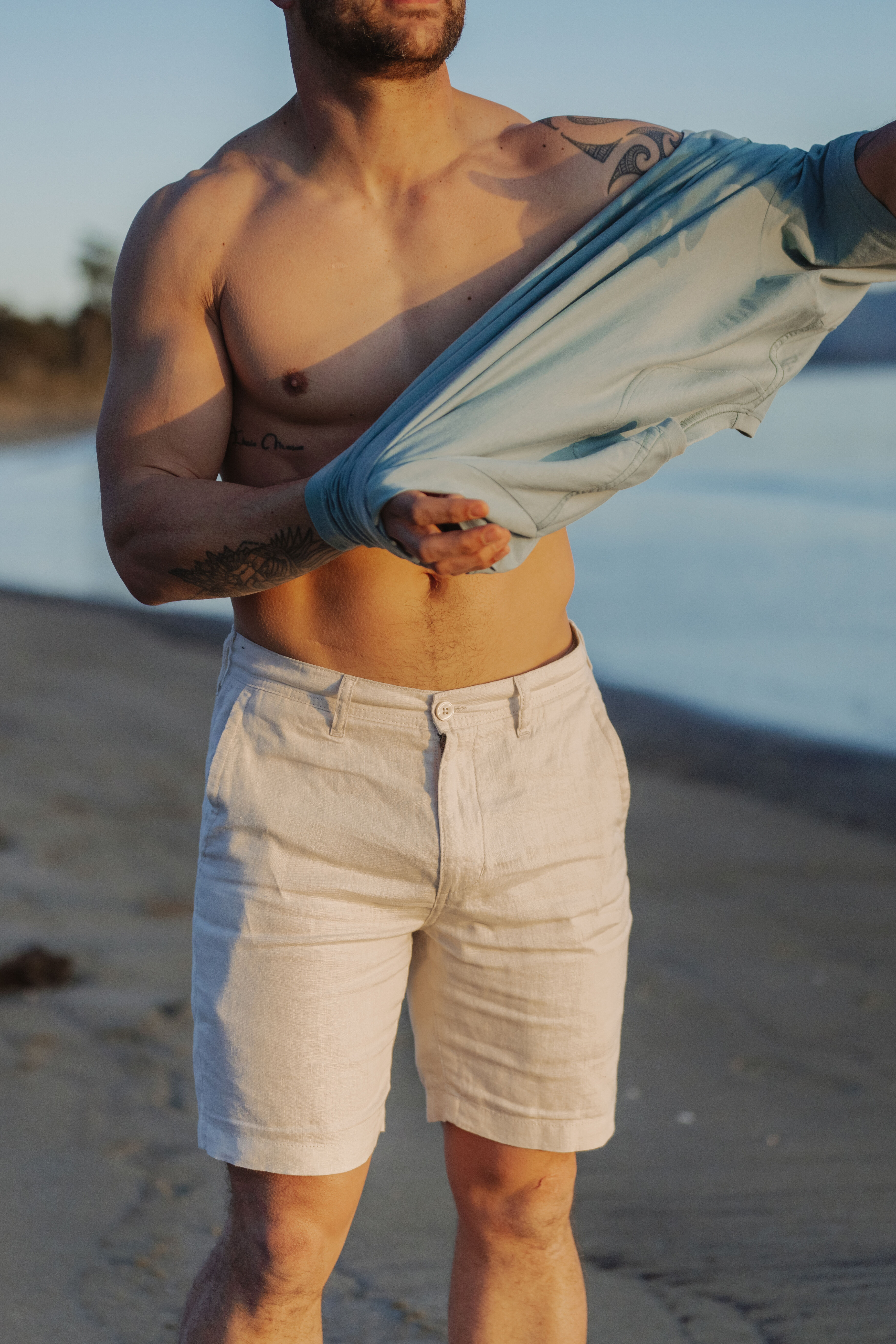 Mens linen shop shorts nz