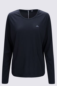 Macpac Women's Trail Long Sleeve T-Shirt, Black, hi-res