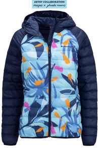 Macpac Women's Uber Light Hooded Down Jacket, Botanical Print, hi-res