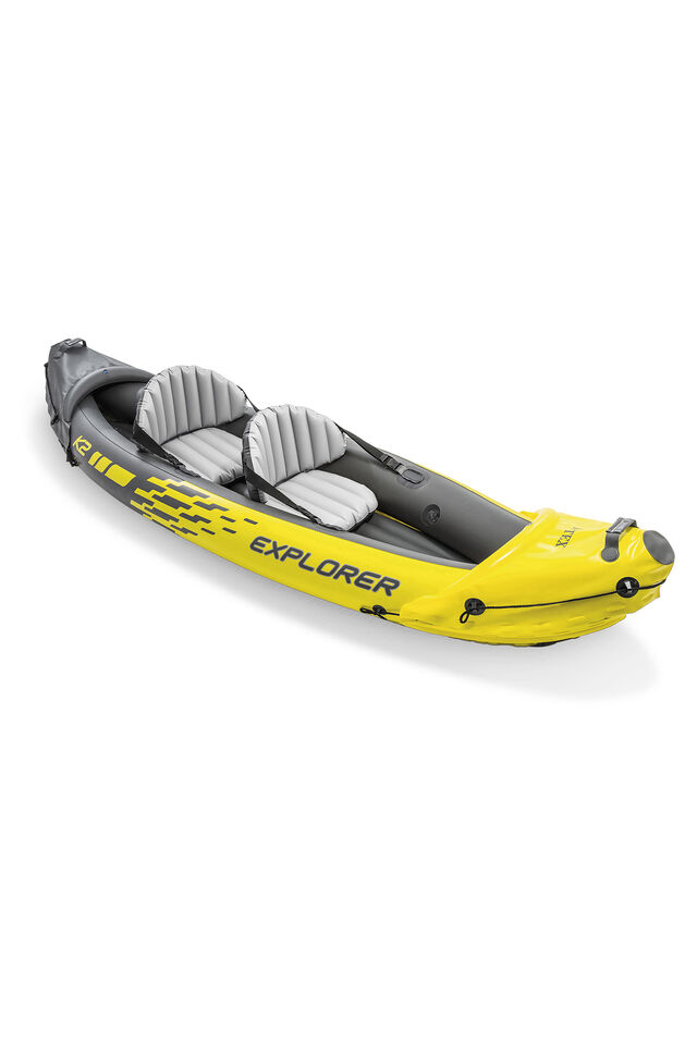 Intex Explorer™ Inflatable Kayak 2 person, Yellow/Grey, view 1