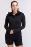 Macpac Women's Prothermal Hooded Fleece Top, Black, hi-res