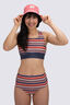Macpac Women's Reversible High-Waisted Bikini Bottoms, Sienna Stripe/Odyssey, hi-res