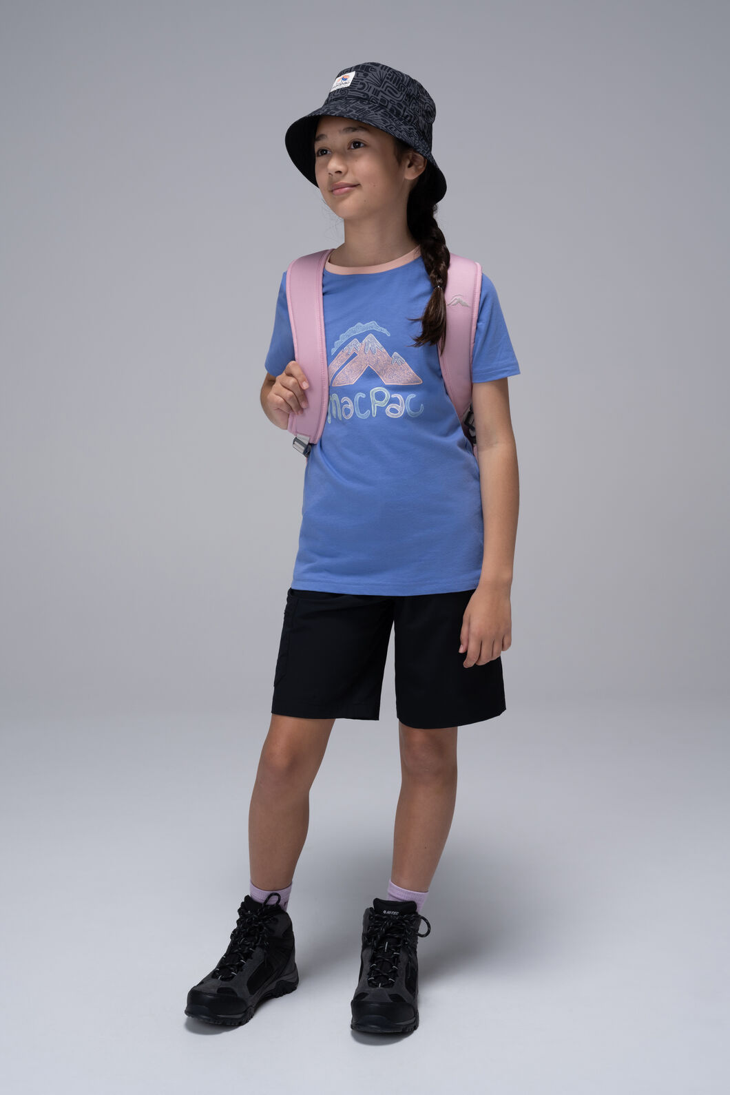 Macpac Kids&rsquo; Logo & Elements T-Shirt, Persian Jewel, hi-res