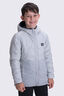 Macpac Kids' Pulsar Alpha Hooded Insulated Jacket, Oyster Mushroom/Black, hi-res