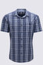 Macpac Men's Eclipse Short Sleeve Shirt, Navy Iris Check, hi-res