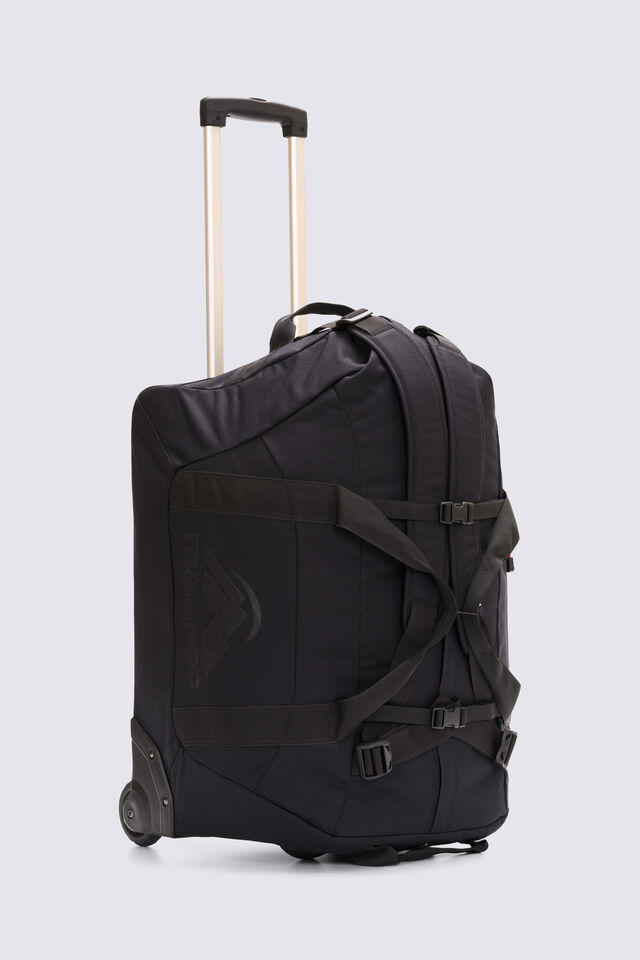 Macpac 80L Wheeled Duffel Bag, Black/Black, view 1