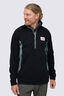 Macpac Men&rsquo;s Heritage Fleece Pullover, Black/North Atlantic, hi-res