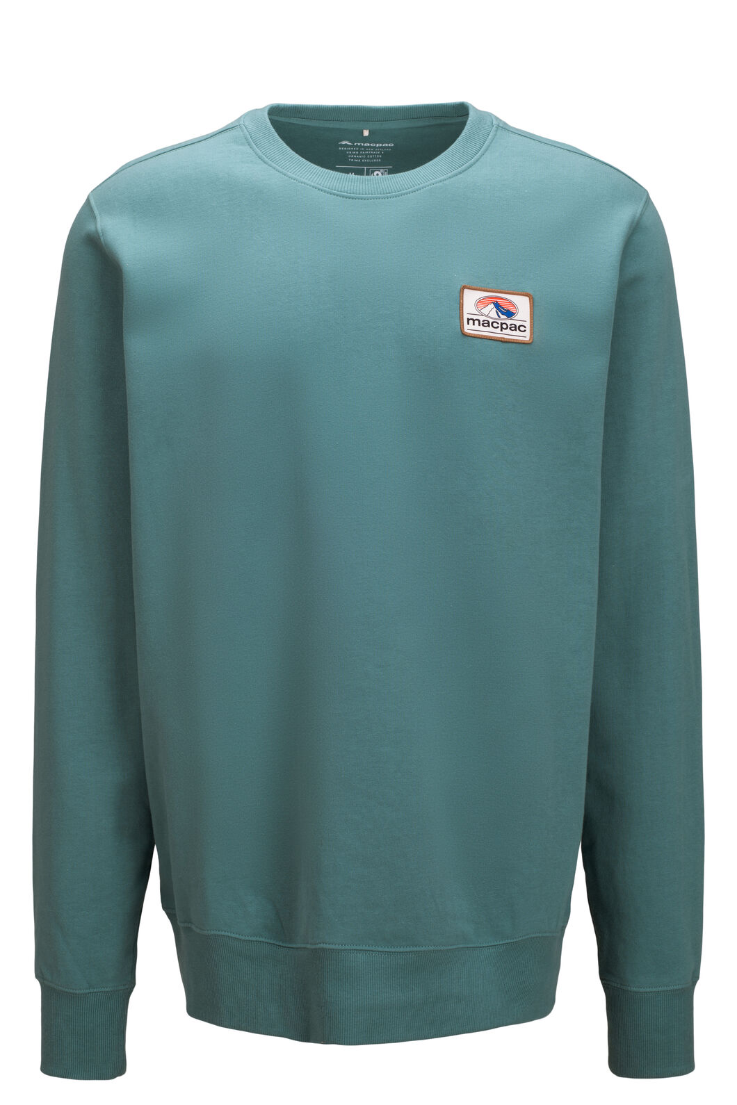 Macpac Men's Fairtrade Organic Cotton Crew, Arctic, hi-res