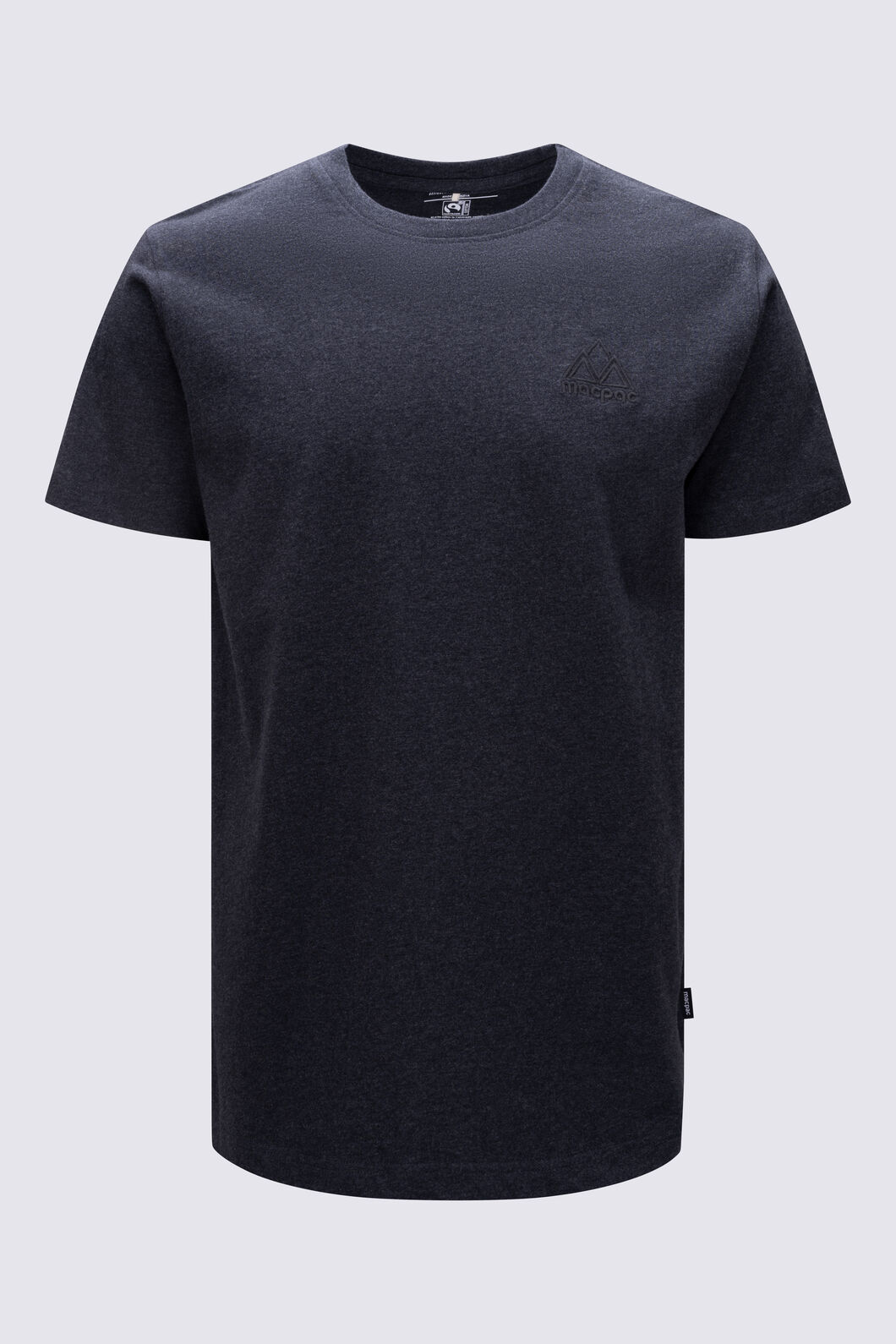 Macpac Men's Vintage Embroidered Fairtrade Organic Cotton Short Sleeve T-Shirt, BLACK MARLE, hi-res