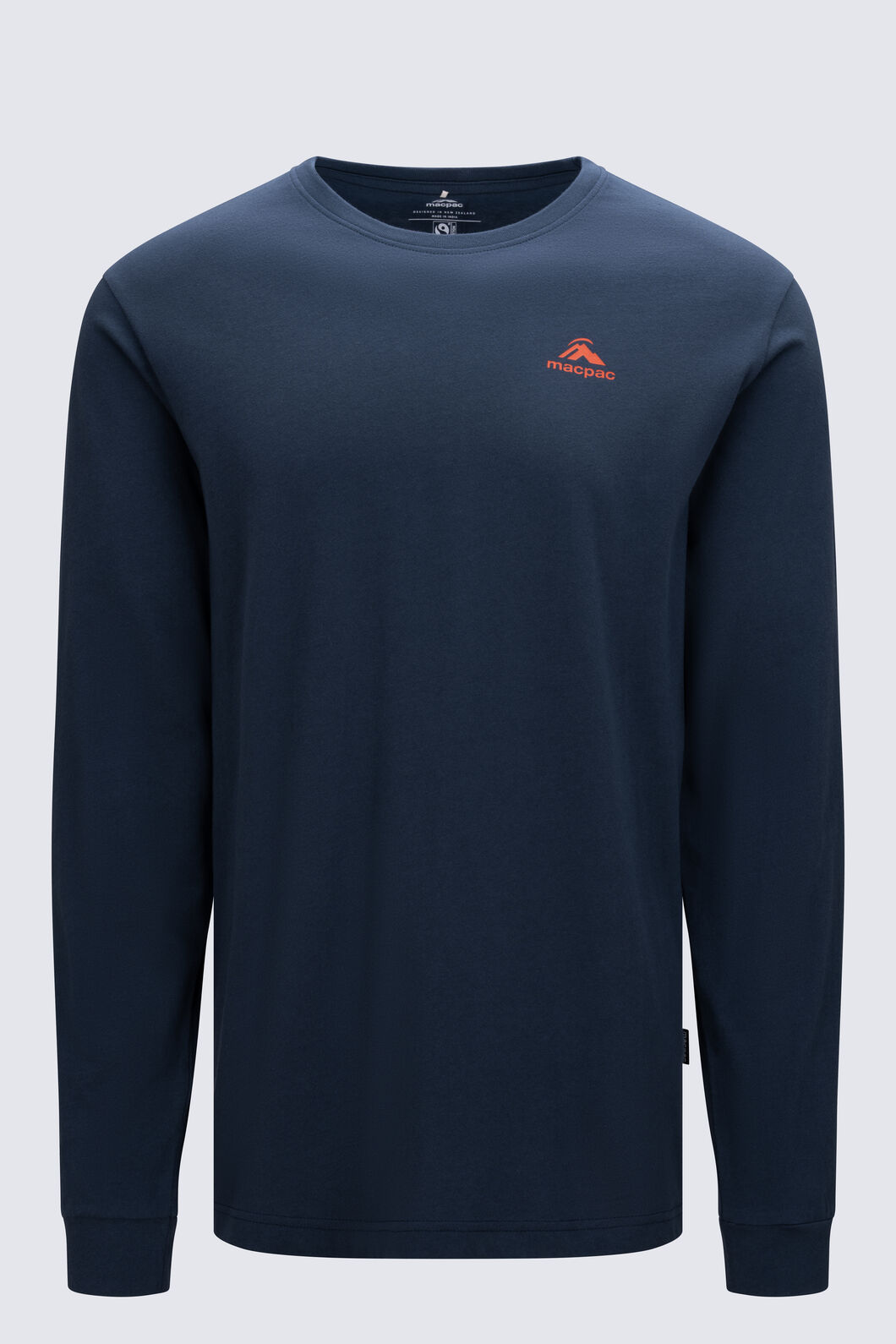 Macpac Men's Aoraki Topo Fairtrade Organic Long Sleeve T-Shirt, Midnight Navy, hi-res