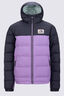 Macpac Kids' Halo Hooded Down Jacket, Asphalt/African Violet, hi-res