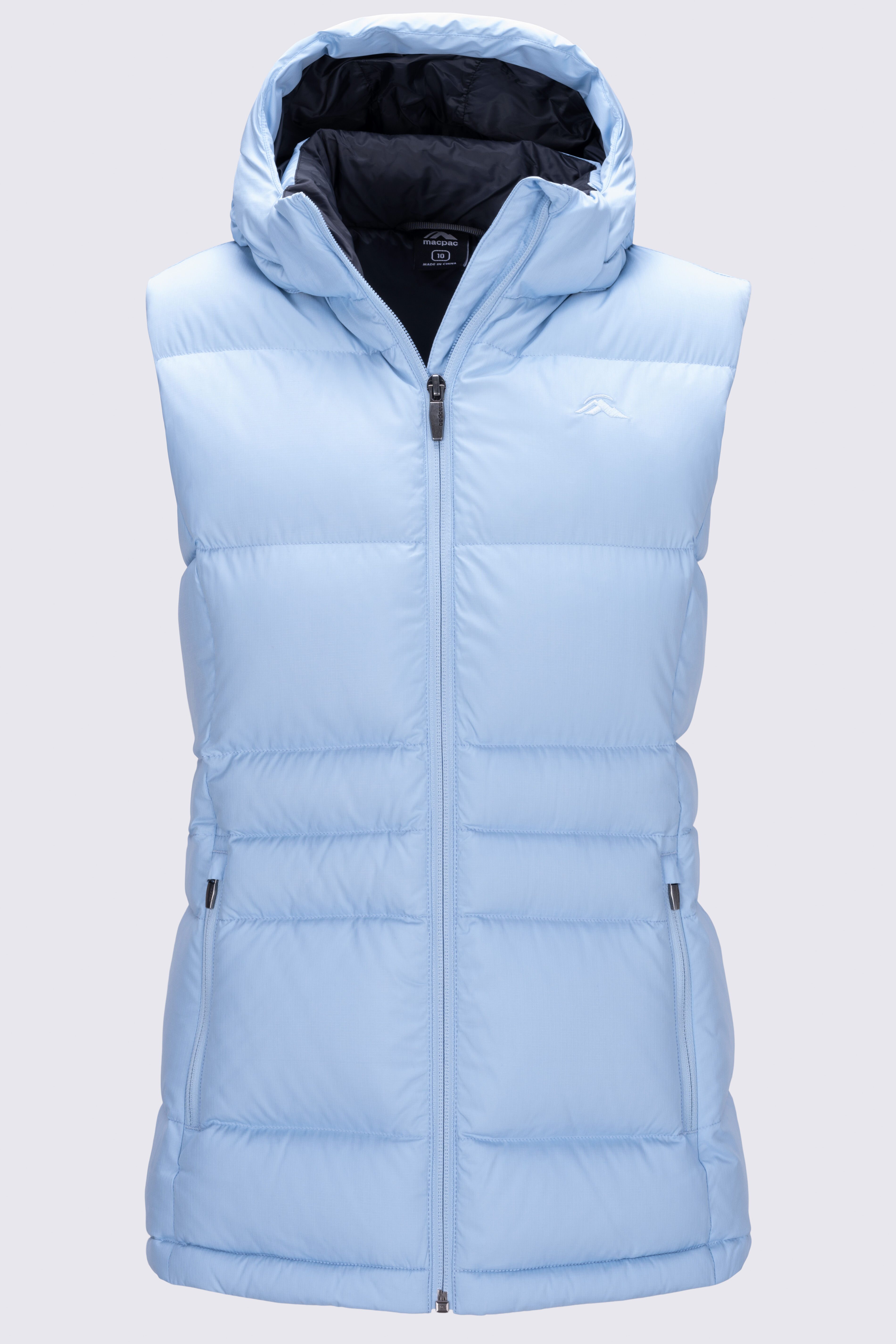 Blue down vest top