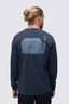 Macpac Men's Waihohonu Hut Fairtrade Organic Cotton Long Sleeve T-Shirt, Navy Marle, hi-res