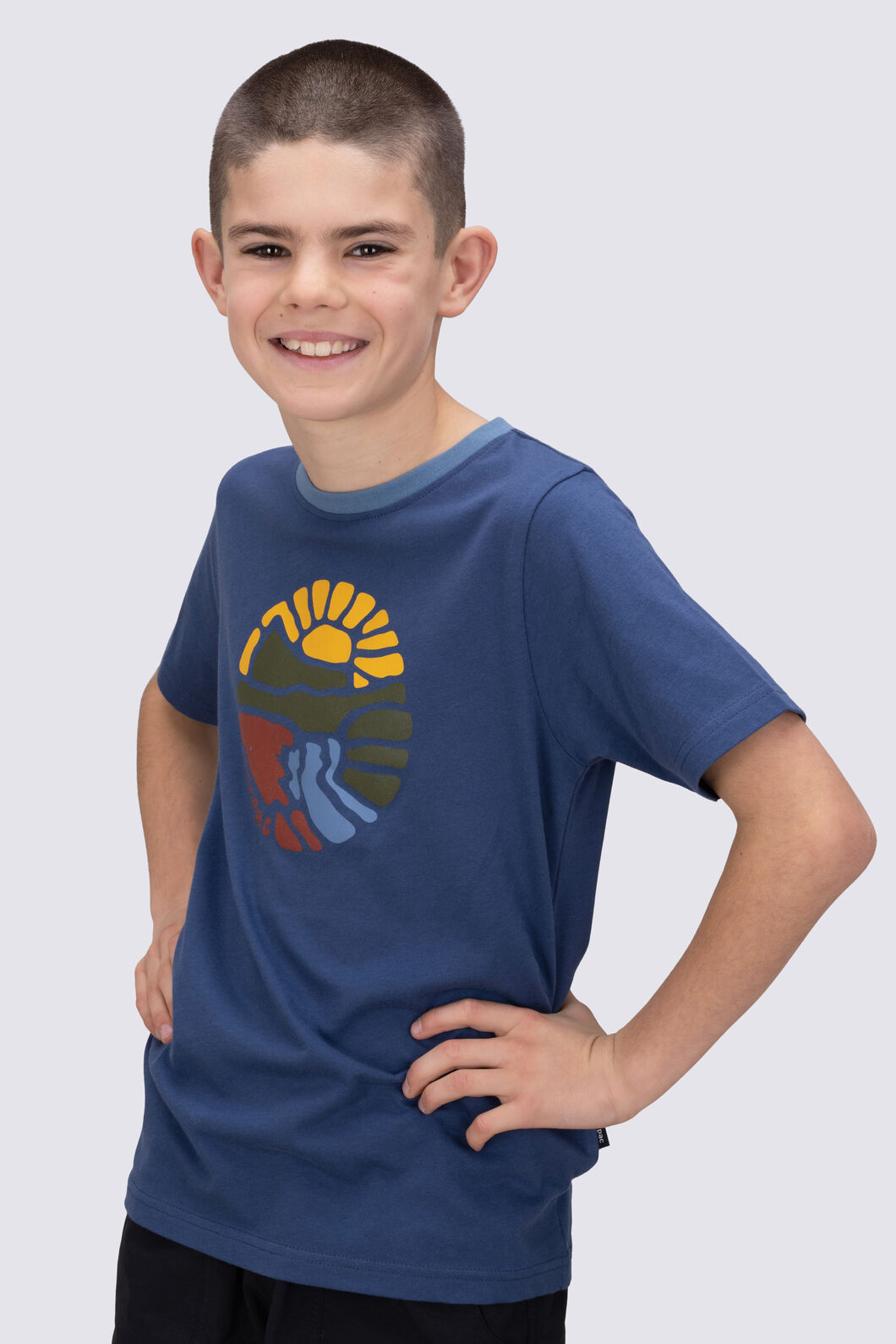 Macpac Kids' Abstract Nature Fairtrade Organic Short Sleeve T-Shirt, Oceana, hi-res