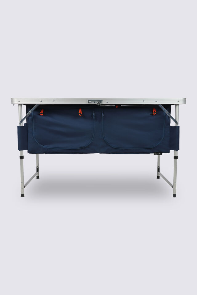 Macpac Folding Camp Table with Storage, Deep Blue