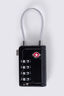 Macpac 4-dial Metal TSA 8 Cable Travel Padlock, Black, hi-res