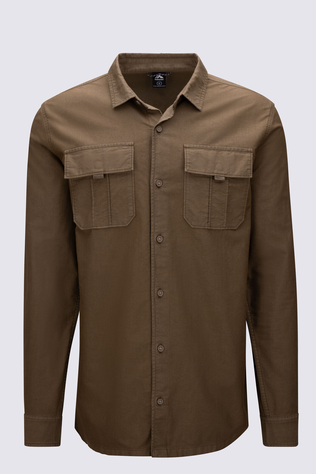 Macpac Men's Styx Long Sleeve Shirt, Kangaroo, hi-res