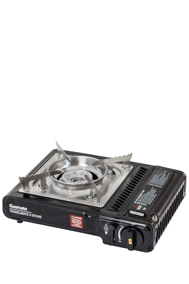 Gasmate Travelmate II Butane Stove, Black/Stainless Steel, view 1