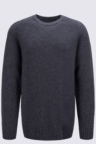Macpac Men's Hearth Merino Long Sleeve Crew, Charcoal Marle, hi-res