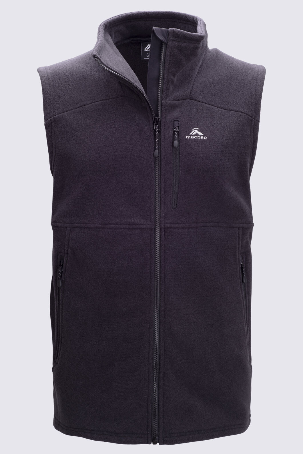 Macpac Men's Dunstan Fleece Vest, Black, hi-res