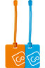 Go Travel Luggage Tags Twin Pack, Blue/Orange, hi-res