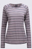 Macpac Women's Ella 180 Merino Long Sleeve T-Shirt, Sphinx Stripe, hi-res
