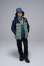 Macpac Kids' Halo Hooded Down Jacket, Navy/Hedge Green, hi-res