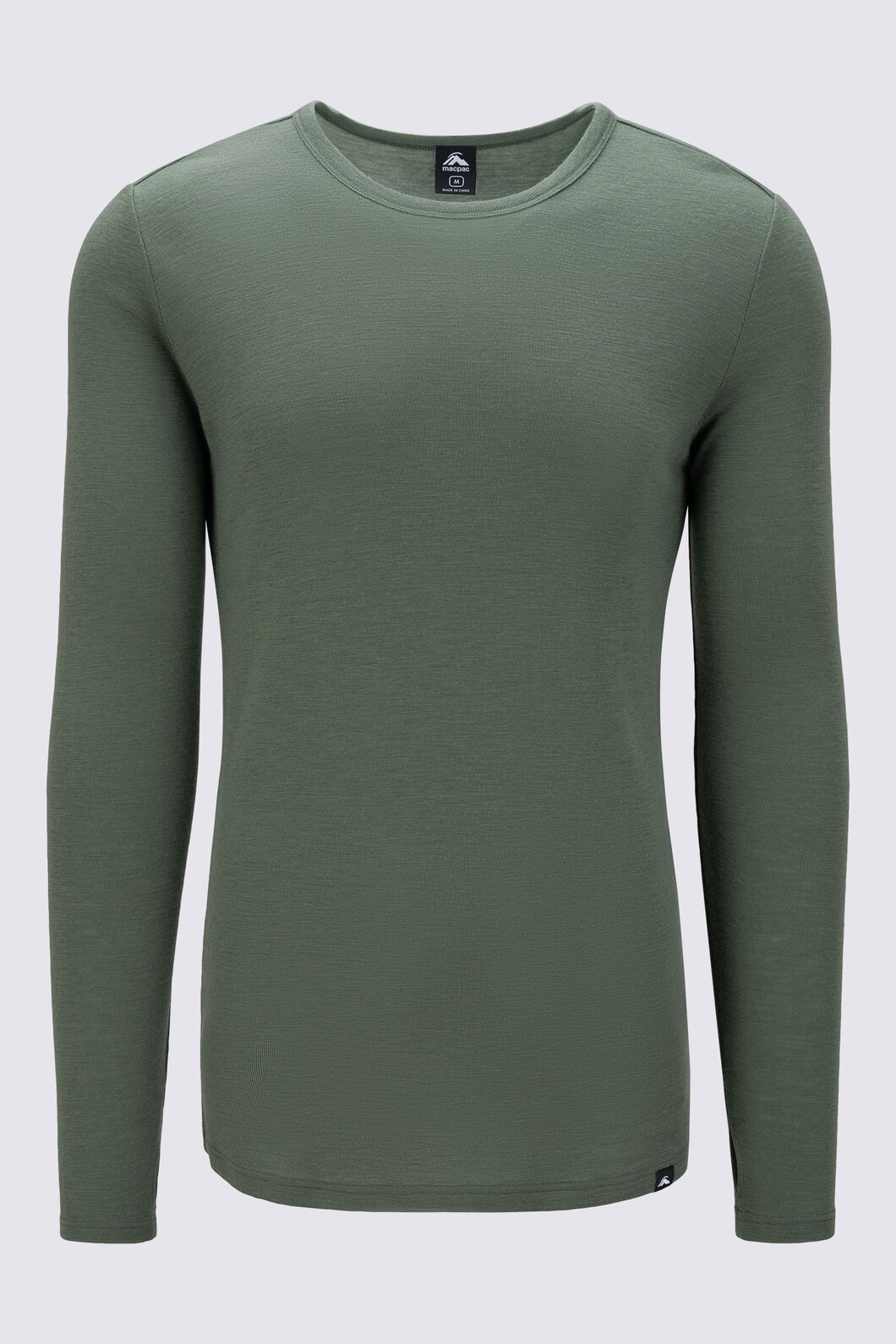 Macpac Men's 220 Merino Long Sleeve Top, Bronze Green, hi-res