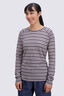 Macpac Women's Ella 180 Merino Long Sleeve T-Shirt, Sphinx Stripe, hi-res