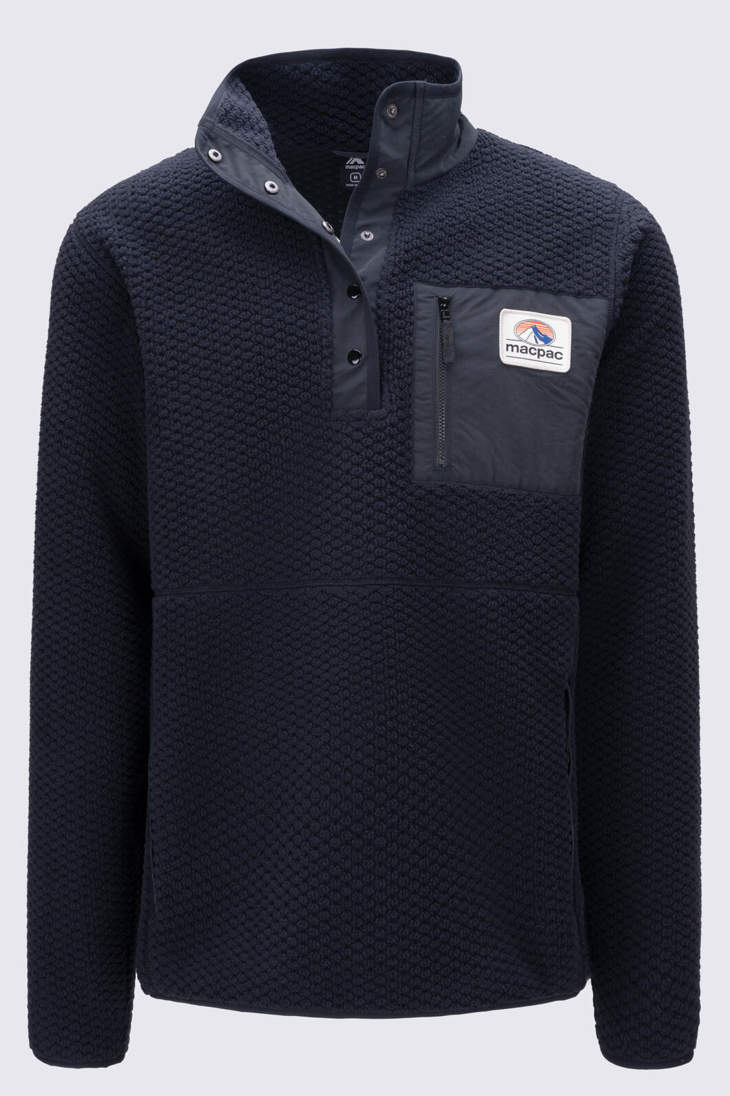 Macpac Men's Originals Prism Fleece Pullover, Black, hi-res