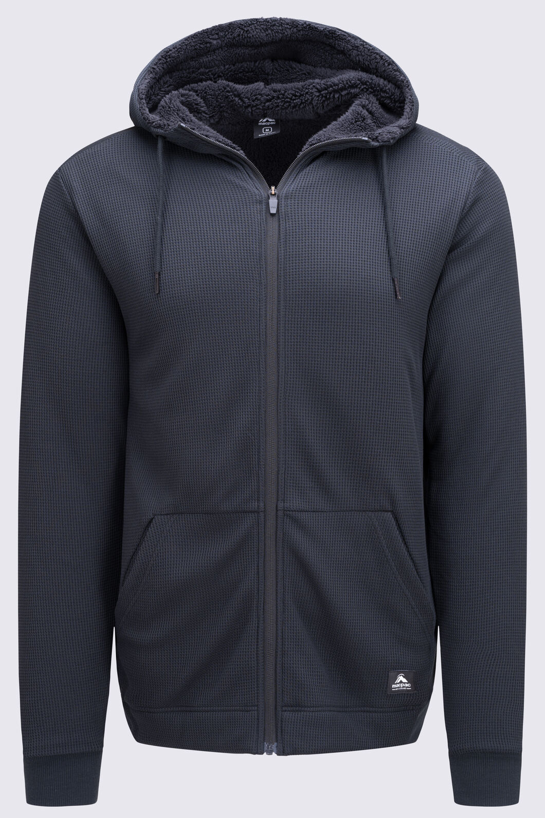 Macpac Men's Waffle Sherpa Hooded Jacket, Black, hi-res